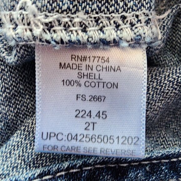 Key Apparel Imperial Denim Jean Overall Carpenter Bibs Child Toddler 2T - Picture 7 of 8